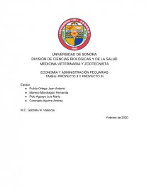 PROYECTO 2: SECTOR PECUARIO Y SISTEMAS ECONÓMICOS. Página 1
