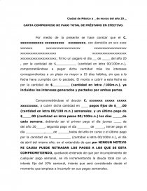 Carta Compromiso de Pago en Efectivo - Ensayos - canek86