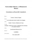 Actividad 1. Reporte de Lectura “La dinámica de las relaciones en los grupos humanos”