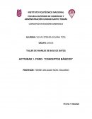 Taller de manejo de Base de Datos Actividad. Foro: “Conceptos básicos”