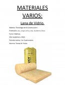 MATERIALES VARIOS: Lana de Vidrio