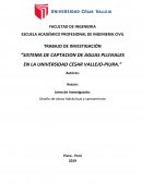 SISTEMA DE CAPTACION DE AGUAS PLUVIALES EN LA UNIVERSIDAD CESAR VALLEJO-PIURA