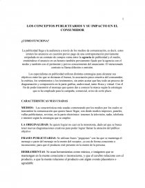 LOS CONCEPTOS PUBLICITARIOS Y SU IMPACTO EN EL CONSUMIDOR. Página 1