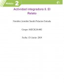 Actividad integradora 5. El Relato. El Principito
