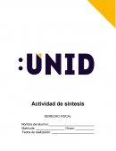 Actividad de síntesis. DERECHO FISCAL