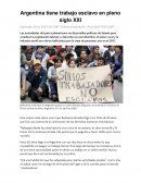 Argentina tiene trabajo esclavo en pleno siglo XXI