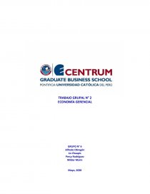 TRABAJO GRUPAL N° 2 ECONOMÍA GERENCIAL. Página 1