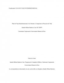 Plan de Viaje Interdimensional, Con Destino a Conquistar mi Proyecto de Vida. Página 1
