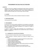 PROCEDIMIENTO DE SOLICITUD DE COTIZACIÓN