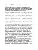 Como afecta el COVID-9 la productividad y la comercialización de las empresas