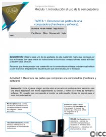 Partes de una computadora y sus funciones. Página 1
