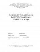 Ensayo de las sanciones unilaterales de EEUU contra Venezuela