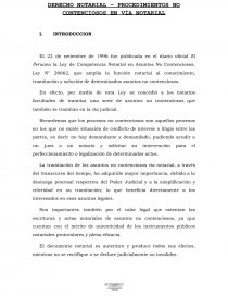 PROCEDIMIENTOS NO CONTENCIOS EN VIA NOTARIAL. Página 1