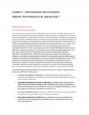 Administracion de inventarios. Administración de operaciones