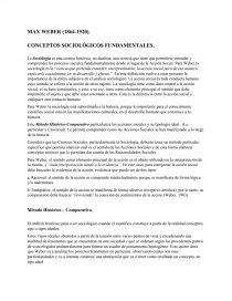 MAX WEBER (1864-1920). CONCEPTOS SOCIOLÓGICOS FUNDAMENTALES. Página 1