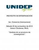 “Análisis de un proyecto de investigación”