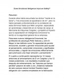 Resumen: Does Emotional Itelligence Improve Safety?