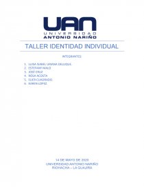 TALLER EN GRUPO - IDENTIDADES INDIVIDUALES. Página 1