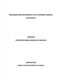 ORGANIZACIÓN DOCUMENTAL EN EL ENTORNO LABORAL. Página 1