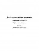 Ámbitos, contextos e instrumentos de Educación ambiental Grado en educación social