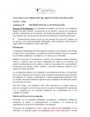 GUIA PARA LA ELABORACIÓN DEL PROYECTO DE INVESTIGACIÓN
