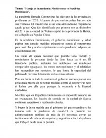 Manejo de la pandemia: Modelo sueco vs República Dominicana. Página 1
