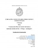 CUBICACIÓN, COSTO UNITARIO, OTROS COSTOS Y COSTOS TOTALES