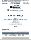 Plan de Trabajo de Fabricaciones de Estructura Metálica