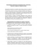 PROCEDIMIENTO SISTEMATICO DE SEGURIDAD PARA LA RECEPCION, TRASVASE O CAMBIO DE TANQUES DE GASES