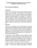 ¿El Derecho al trabajo se le puede decir que es un derecho fundamental o estaría dentro de ello?