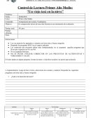 Control de Lectura Primer Año Medio: “Un viejo taxi en la nieve”