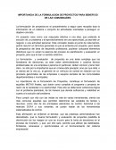 IMPORTANCIA DE LA FORMULACION DE PROYECTOS PARA BENEFICIO DE LAS COMUNIDADES