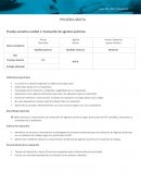 Prueba sumativa unidad 1: Evaluación de agentes químicos