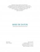BASE DE DATOS. LENGUAJE DE DEFICIÓN DE DATOS