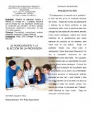 El adolescente y la eleccion de la profesión