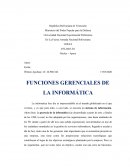 FUNCIONES GERENCIALES DE LA INFORMÁTICA