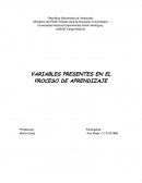 VARIABLES PRESENTES EN EL PROCESO DE APRENDIZAJE