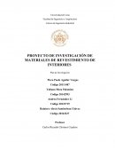 PROYECTO DE INVESTIGACIÓN DE MATERIALES DE REVESTIMIENTO DE INTERIORES
