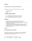 PRECIO VARIABLES DE FIJACION DE PRECIOS.