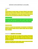 SÓCRATES, PLATÓN, ARISTÓTELES Y LOS VALORES
