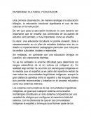 DIVERSIDAD CULTURAL Y EDUCACION