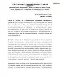 OBSOLESCENCIA PROGRAMADA, IMPACTO AMBIENTAL POSITIVO Y EL ESCALAFÓN DE LOS LUGARES MÁS CONTAMINADOS DEL MUNDO. Página 1