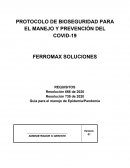 PROTOCOLO DE BIOSEGURIDAD PARA EL MANEJO Y PREVENCIÓN DEL COVID-19