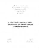 ELABORACION DE UN PRODUCTO DE LIMPIEZA DIRIGIDO AL U.E.N. ELBA HERNANDEZ DE YANE Y LA COMUNIDAD EN GENERAL