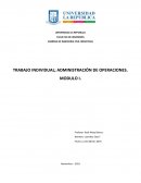 TRABAJO INDIVIDUAL; ADMINISTRACIÓN DE OPERACIONES