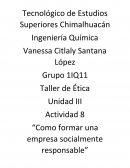 Actividad 8 “Como formar una empresa socialmente responsable” Vaikci