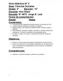 Guía didáctica N° 2 Ciencias Sociales. Grado: 2°