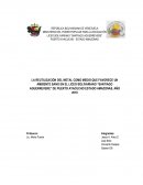 LA REUTILIZACIÓN DEL METAL COMO MEDIO QUE FAVORECE UN AMBIENTE SANO EN EL LICEO BOLIVARIANO “SANTIAGO AGUERREVERE” DE PUERTO AYACUCHO ESTADO AMAZONAS, AÑO 2019