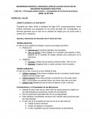 Taller No. 1 Principales pilares teórico - conceptuales de la Ciencia Económica