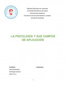 LA PSICOLOGÍA Y SUS CAMPOS DE APLICACIÓN